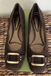 Trotters Ballet Flat Dark Brown Suede Sizzle Signature Women's 9N T1251-203 New - Picture 1 of 13