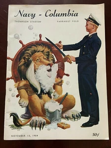 Programa de fútbol universitario vintage azul marino vs columbia 13 de noviembre de 1954 raro en muy buen estado+ - Imagen 1 de 2