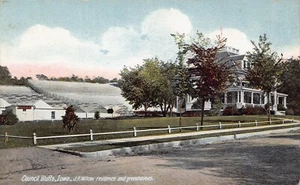 Tarjeta postal J F Wilcox Home Greenhouses Council Bluffs Iowa 1910c - Imagen 1 de 2