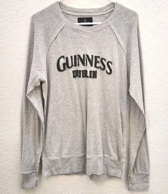 Camisa Guinness Talla Grande Manga Larga Dublín Irlanda Cerveza Gris Envejecido Logo Foto 1 de 4