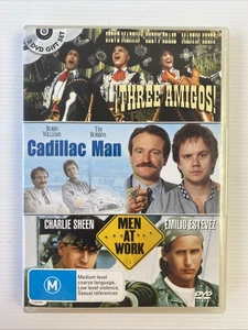 Three Amigos / Cadillac Man / Men At Work - Very Good Condition DVD Region 4 - Picture 1 of 6