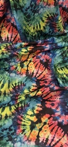 Multicoloured Tie Dye Print Charmeuse Satin Fabric 45'' PRICE PER METER - Picture 1 of 2