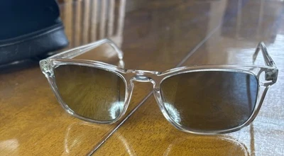 Warby Parker Bensen 500 Clear White Blue Tint Unisex Sunglasses 56-20-150 - Image 1 of 4