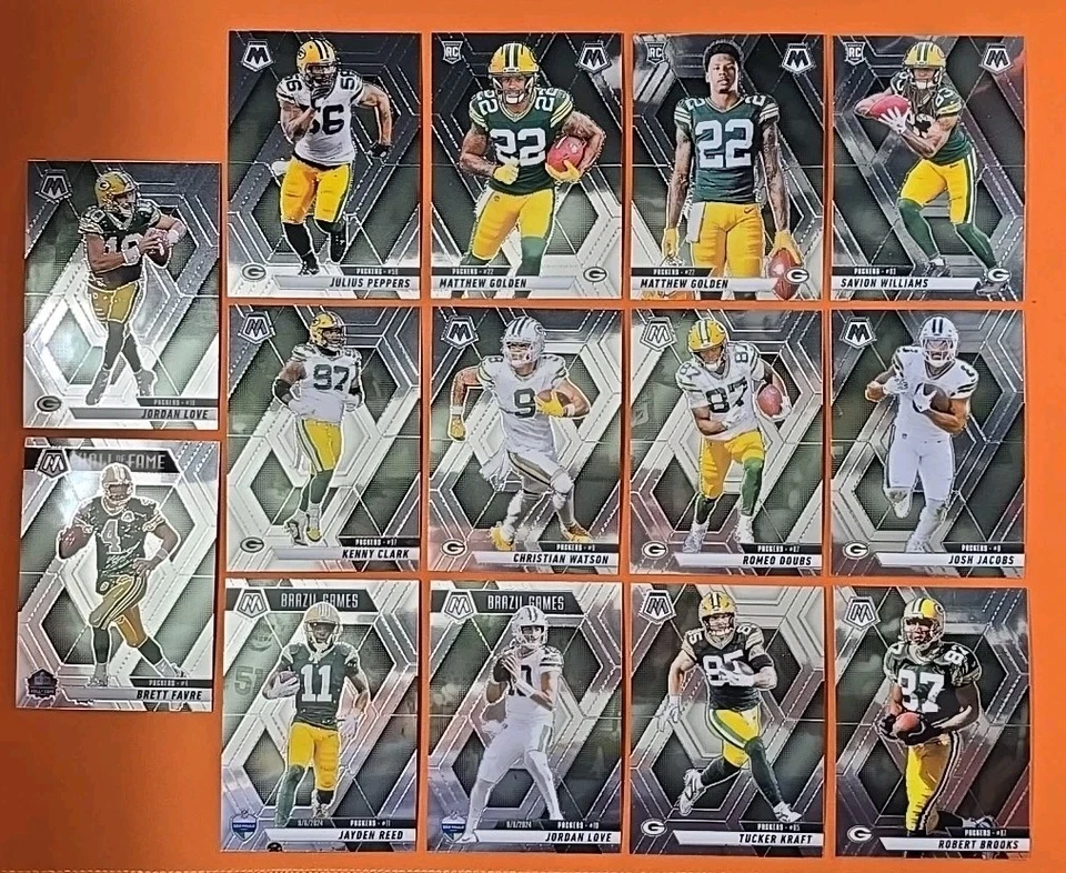 🟢🧀🟡 2025 MOSAIC GREEN BAY PACKERS CONJUNTO COMPLETO EQUIPO BASE (LOTE DE 14 CARTAS) 🟡🧀🟢 Foto 1 de 4