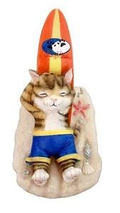 Kayser Alley Cats Figurine "Hung Ten" Surfing Cat L.A. Berry w/ Box - Picture 1 of 4