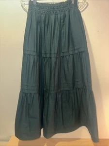 Maxi falda Maeve Anthropology para mujer talla XS verde con capas bolsillos elásticos en la cintura - Imagen 1 de 8