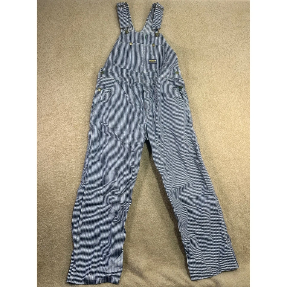 Vintage OshKosh B'gosh Mens Striped Bib Overalls Union Made Vestbak Size 34x29 - Image 1 of 4