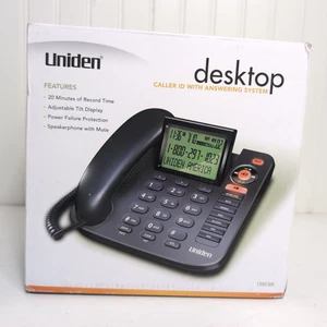 New Uniden 1380BK Single Line Corded Phone Tilting LCD Display Answering Machine - Picture 1 of 7