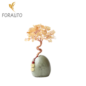 1 pieza Cristal Amarillo Árbol de la Riqueza Árbol de la Suerte Adorno Decoración del Hogar Retro Pequeño Regalo - Imagen 1 de 11