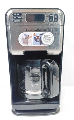 Hamilton Beach Programmable Coffee Maker  12 Cups Used but broken water lid top - Image 1 of 4