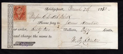 5H229 - 1870    PLEASE PAY TO   - BRIDGEPORT - Image 1 of 2
