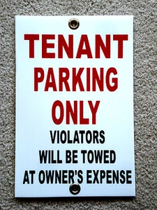 TENANT PARKING ONLY   8"x12" Plastic Coroplast Sign w/Grommets - Picture 1 of 1