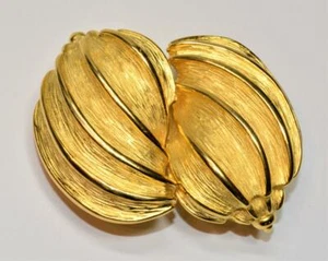 PAQUETE Vintage Firmado Tono Dorado CÁSCARA DE MAR 2 Piezas Hebilla de Cinturón - Imagen 1 de 4