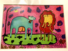 Imprimé art mat fantaisiste 8 pouces x 10 pouces chats et vaches par Diana Campbell 1999