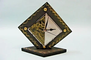 💥 HOLZ SCHREIBTISCHUHR besonderes Weihnachtsgeschenk handgefertigt Holzkunst Judaica Israel - Bild 1 von 11