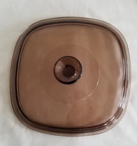 Corning Pyrex lid amber 9-in. x 9-in. A-9-C for "Abundance" 2 & 3-qt. casseroles - Picture 1 of 4