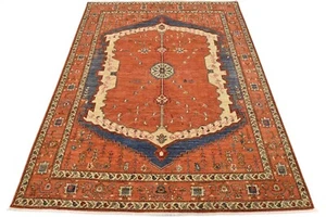 Ziegler Rug 8’2” x 10′ Orange Wool Tribal Hand-Knotted Oriental Carpet - Picture 1 of 15