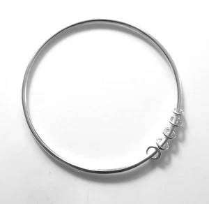 Handgefertigter massiver Damen-Armreif 2 mm Sterlingsilber 5 Ringe Karma rund   - Bild 1 von 3