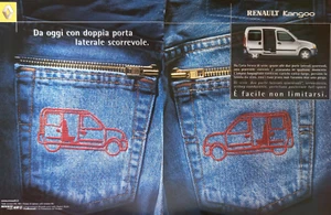 Pubblicità Advertising Italian 2000 RENAULT KANGOO AUTO FURGONE JEANS - Picture 1 of 3