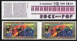 1991 SWEDEN Pop & Rock booklet of 6 Sc 1909a MNH SG 1599-1601 - Picture 1 of 1