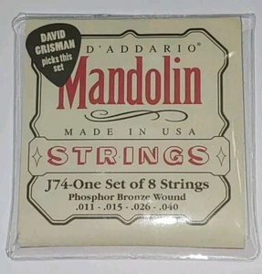 D'Addario J74 Set of 8 Phosphor Bronze Mandolin Strings - .011 to .040 - Picture 1 of 2