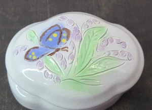 Schmuckschatulle mit Schmetterling und Blumenmotiv gemarkt SR - Bild 1 von 19