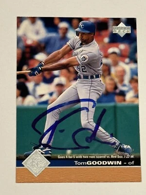 Tom Goodwin 1997 Upper Deck Authentic Signed Autograph Card Kansas City Royals - Image 1 of 3