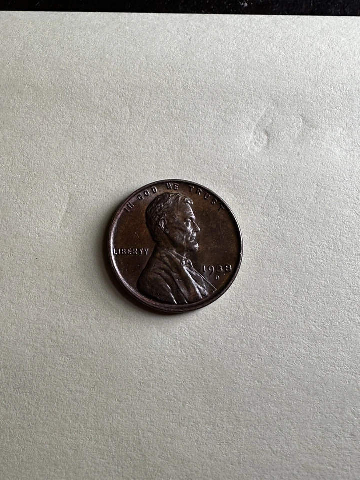 1938  D DDO, Reverse doubled Lettering, lamination Break & Die Breaks - Image 1 of 4