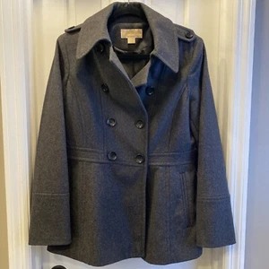 Michael Michael Kors Grey Peacoat Sz M Womens Coat Jacket Winter Wool Career - Picture 1 of 10