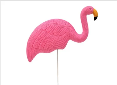 Flamingo Yard Decor,Pink,Plastic,metal legs,19"h x 12.5"l - Image 1 of 3
