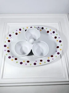 Pampered Chef Dots Serving Tray & Condiment Caddy - Picture 1 of 8