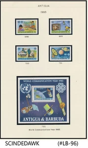 ANTIGUA & BARBUDA - 1983 WORLD COMMUNICATION YEAR SET OF 4 -STAMPS & 1-M/S MNH - Picture 1 of 1