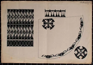 Art Deco Ornament Entwurf Blumenmotiv Original signiert Aquarell 1924 - Bild 1 von 2