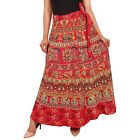 Woman's Around Warp Skirt Cotton Rapron Elephant Mandala Long Gown Skirt Dress