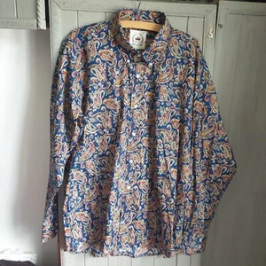 Camisa Relco Paisley Talla 2XL Retro Azul Marino Rojo Algodón - Imagen 1 de 6