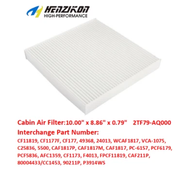 Filtro de ar CA para Hyundai Santa Fe Xl 2013-2019 3.3L, Sonata 2011-2015 2.0L 2.4L - Imagem 1 de 2