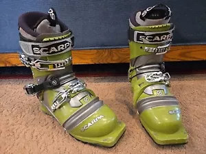 Botas de esquí Scarpa T2 Eco Telemark Mondo 25,5, 3 pines, para hombre 7,5, doble densidad - Imagen 1 de 11