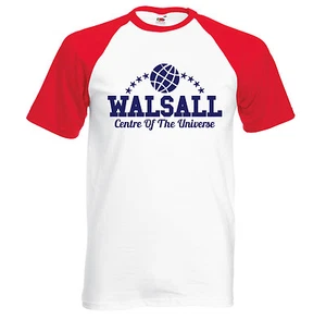 Walsall - Centre Of The Universe -retro short sleeve baseball t shirt - Picture 1 of 3