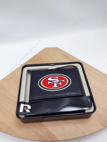San Francisco 49ers NFL Team Logo Embroidered Leather TRIFOLD Wallet Cover