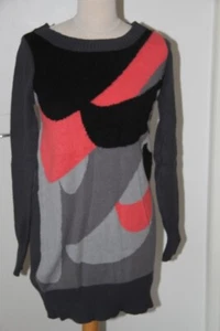 Original Damen Long Pullover NUMPH Ehemann schwarz grau und rosa Gr: XS mit Angora neu - Bild 1 von 1