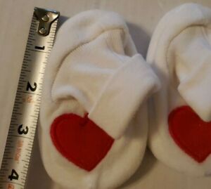 Gap LOVE YOU baby girl or boy 0-3 months white velour slippers scuffs boots 