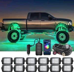 MICTUNING C3 RGBW LED Rock Lights Kit- 12 Pods Wireless Control Underglow Lights - Picture 1 of 14