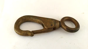 Vintage Antik Maritim Bronze Maritim Clip Verschluss Fast Eye Swivel Snap Spring - Bild 1 von 3