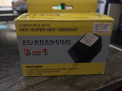 NES/SNES/Genesis 3 in 1 AC Adapter - Black - Image 1 of 2