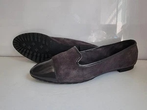 DUNE LONDON DESIGNER UK 8 EU 41 WOMENS GREY LEATHER BALLET LOAFERS FLAT SHOES - Picture 1 of 14