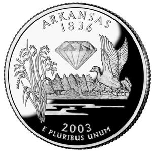 2003 S SILVER PROOF ARKANSAS STATE QUARTER 90% SILVER FREE SHIPPING! - Picture 1 of 1