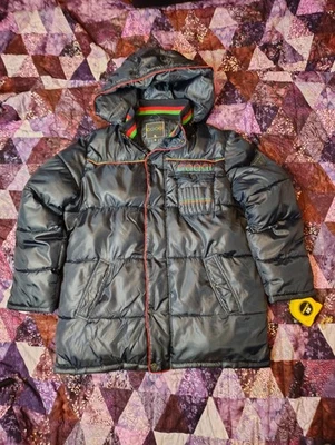 COOGI Puffer Jacket Men's XL Black Green Hooded Big Logo Hiphop Biggie Flaw°° - Image 1 of 4