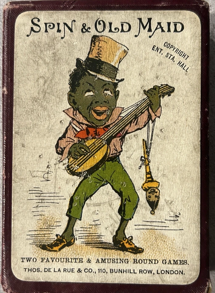 古董旋转和旧 MAID 玩牌游戏套盒和说明,罕见 — 第 1/4 张图片