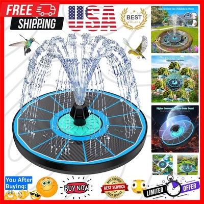 Solar Fountain Cyan Flower, Upgrade 3.5W Solar Bird Bath Fountains, Solar Pow... - Image 1 of 4