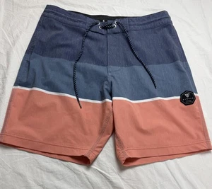Vissla Boardshorts Herren Small Blau Koralle Colorblock Upcycle Kokos Stretch - Bild 1 von 10